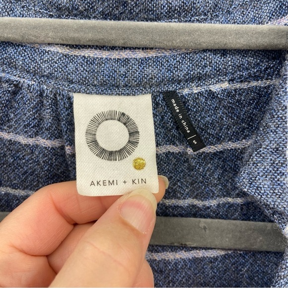 Anthropologie Akemi + Kin Strada Oversized Striped Longline  Popover Tunic Top - Picture 3 of 9